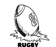 Coloriage Ballon rugby sur terrain