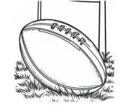 Coloriage Ballon rugby sur terrain pour enfants