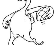Coloriage et dessins gratuit Canard avec le ballon de rugby à imprimer