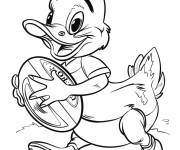 Coloriage Canard joueur de rugby