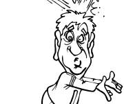 Coloriage Caricature d'un joueur de rugby