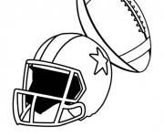 Coloriage Casque et ballon de football am&eacute;ricain