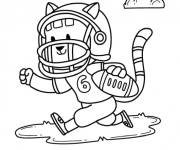 Coloriage Chat joueur de football am&eacute;ricain