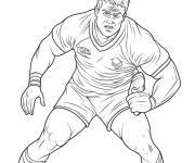 Coloriage D&eacute;fenseur de rugby puissant