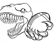 Coloriage Dinosaure symbole d'&eacute;quipe de Rugby