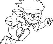 Coloriage et dessins gratuit Enfant au rugby à imprimer