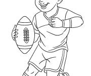Coloriage Enfant s'amuse en jouant au rugby