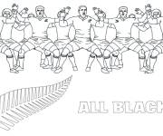 Coloriage Equipe de Nouvelle Z&eacute;lande et la haka