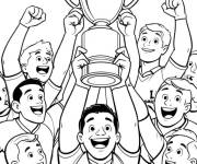 Coloriage Equipe de rugby champion