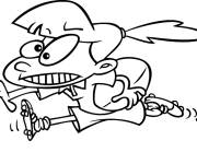 Coloriage Fille drole au rugby