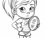 Coloriage Fille sur le th&egrave;me de rugby