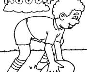 Coloriage et dessins gratuit Garcon au match de rugby à imprimer