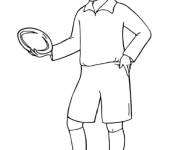 Coloriage gar&ccedil;on et rugby