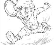 Coloriage Garcon kawaii Joueur de rugby