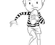 Coloriage Gar&ccedil;on r&ocirc;le jouant rugby