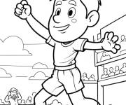 Coloriage Jeune joueur connaisseur de rugby