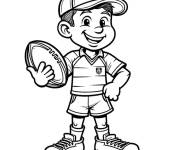 Coloriage Jeune rugbyman