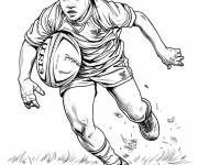 Coloriage Jeune rugbyman pour enfants