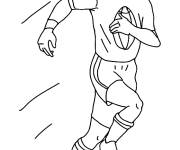 Coloriage et dessins gratuit Joueur au rugby &agrave; colori à imprimer