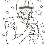 Coloriage Joueur de football am&eacute;ricain en &eacute;toile