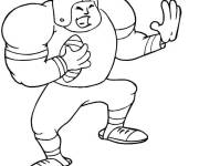 Coloriage Joueur de football am&eacute;ricain en riant