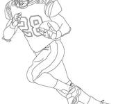 Coloriage Joueur de football am&eacute;ricain en vecteur