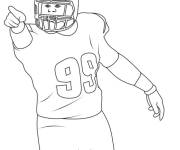 Coloriage Joueur de football am&eacute;ricain num&eacute;ro 99