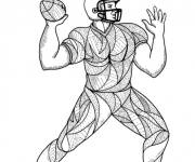 Coloriage Joueur de football am&eacute;ricain Zentangle