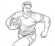 Coloriage Joueur de rugby &agrave; grande vitesse