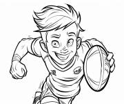Coloriage Joueur de rugby acharn&eacute;