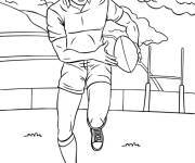 Coloriage Joueur de rugby au stade