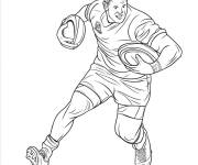 Coloriage Joueur de rugby avec deux ballons