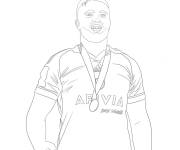 Coloriage Joueur de rugby avec une m&eacute;daille