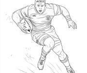 Coloriage Joueur de rugby cherche &agrave; infiltrer la d&eacute;fense