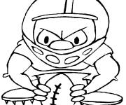 Coloriage Joueur de rugby de cartoon