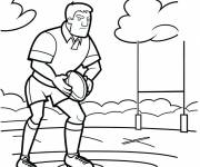 Coloriage Joueur de rugby &eacute;quip&eacute;