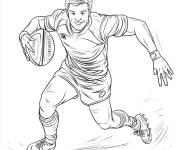 Coloriage Joueur de rugby montre ses qualit&eacute;s