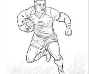 Coloriage Joueur de rugby muscl&eacute;