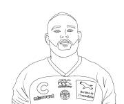Coloriage Joueur Fran&ccedil;ais c&eacute;l&egrave;bre le rugby