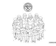 Coloriage L'&eacute;quipe de rugby avant le match