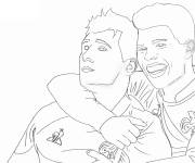 Coloriage la joie de marquer pendant le match de rugby