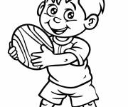 Coloriage La joie du gar&ccedil;on au rugby