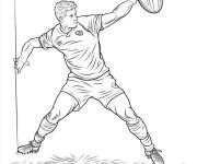Coloriage La puissance du joueur de rugby
