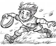 Coloriage Le jeune rugbyman