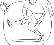 Coloriage Le joueur de rugby frappe le ballon