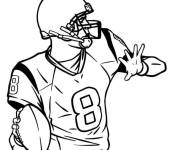 Coloriage Le joueur lance la balle de rugby