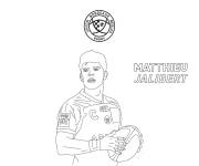 Coloriage Le joueur Matthieu Jalibert de Rugby