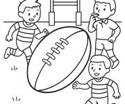 Coloriage Les enfants au rugby