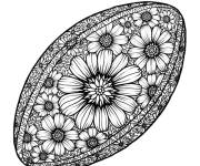Coloriage Mandala rugby complexe