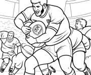 Coloriage Match de rugby en couleurs